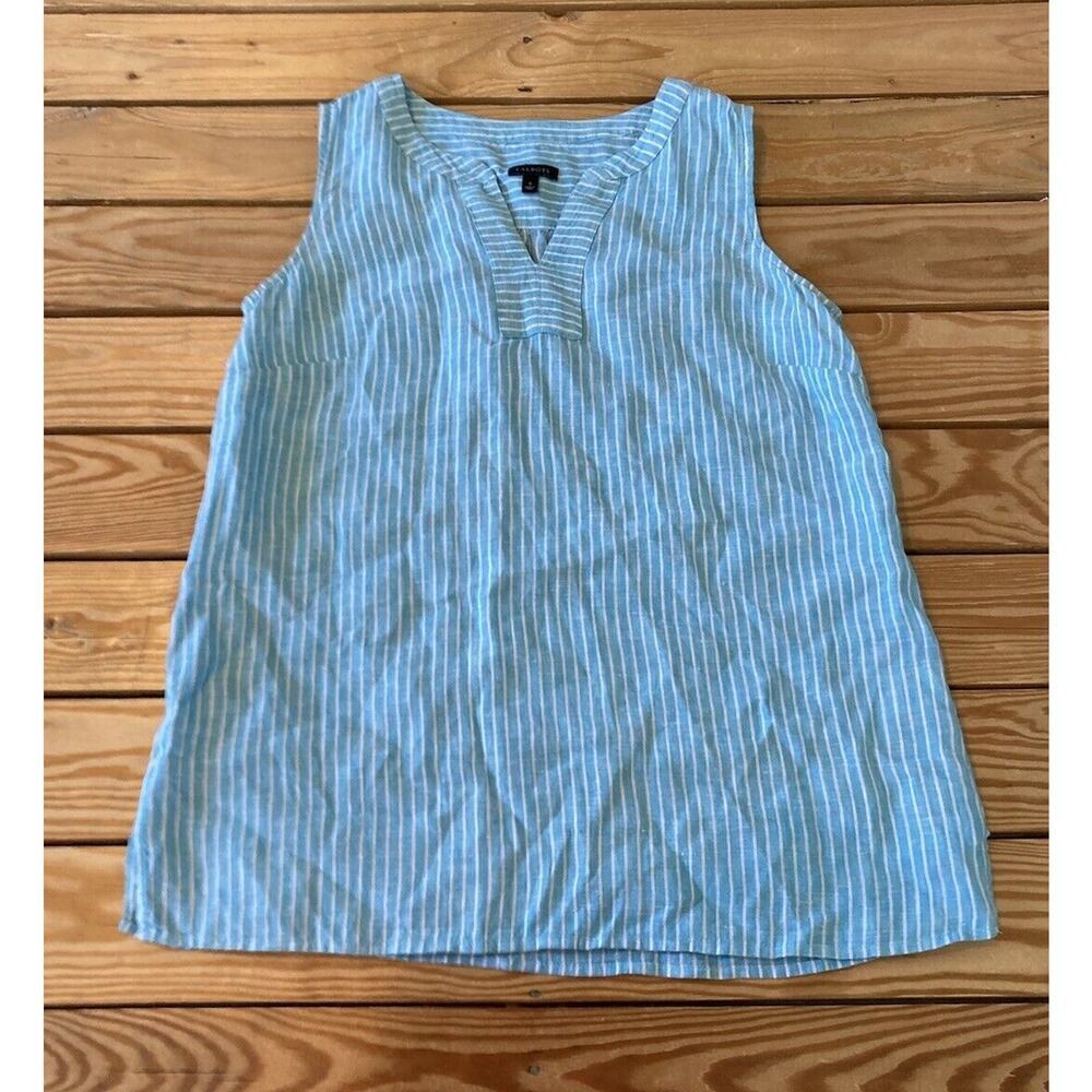 Talbots Blue and White Striped Blouse